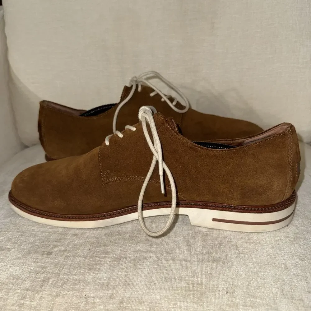 Polo Ralph Lauren Torian Men Size 13D Brown Suede Plain Toe Derby Dress Shoes